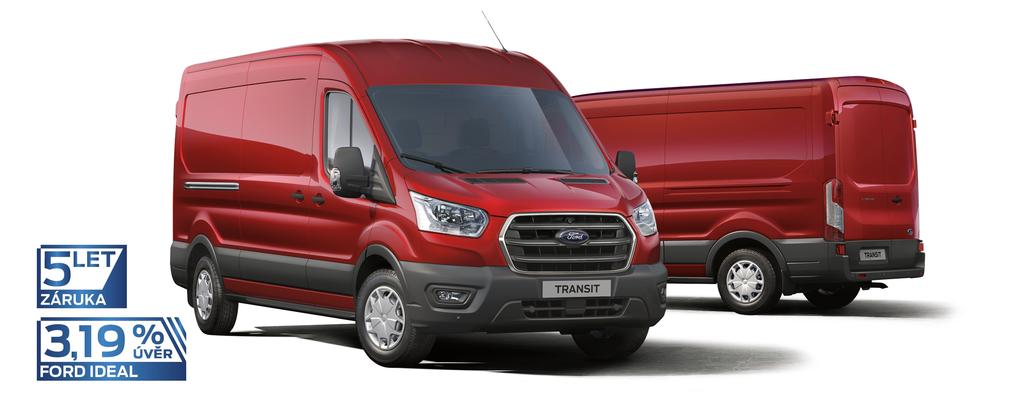 NOVÝ FORD TRANSIT VAN I CENÍK 2-3místný vůz s přepážkou Transit Van BESTSELLER Rozvor Výkon Mimořádná nabídka* Měsíční splátka L2 96 kw / 130 k / 385 Nm 581 400 Kč bez DPH / 703 494 Kč s DPH 9 100 Kč