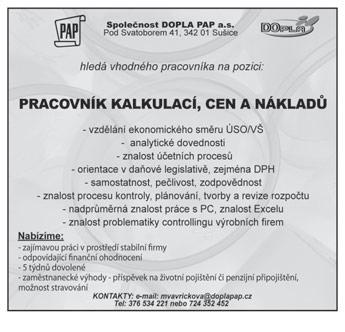 : 732 915 839 Prodám cirkulárku domácí výroby na 380 V s kolébkou a hor- KOUPÍM STARŠÍ POHLEDNICE, KNIHY, OBRAZY A STAROŽITNOSTI. Tel. 721 866 006 Řádková inzerce ní stůl. Cena 1 500 Kč.