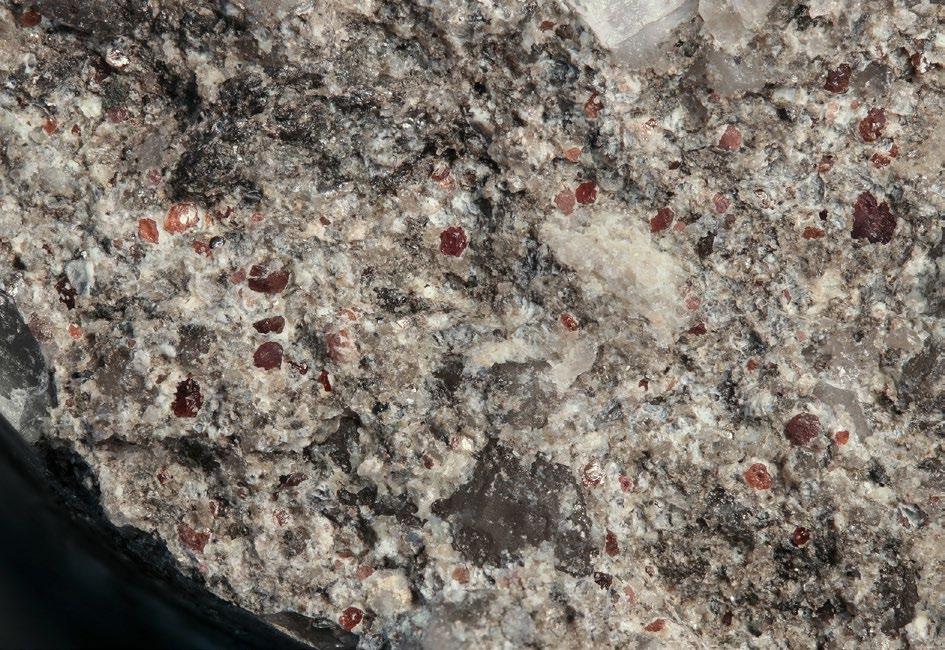 208 Bull. mineral.-petrolog. Odd. Nár. Muz. (Praha) 24, 2, 2016. ISSN 1211-0329 (print); 1804-6495 (online) Obr. 4 Granátová zrna v písčitém slepenci ve vrtu Cr-176/15. Šířka snímku přibližně 3.5 cm.