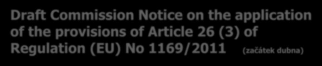 Draft Commission Notice on the application of the provisions of Article 26 (3) of Regulation