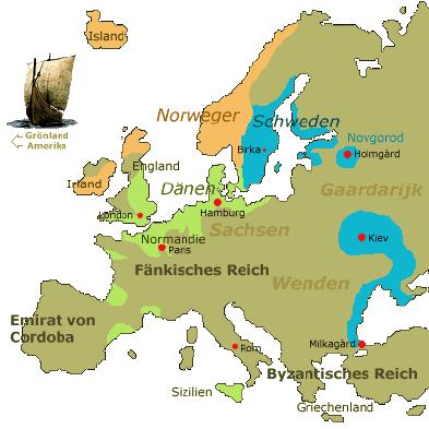 Germánů (300-600) Vpravo: