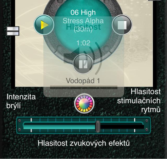 Základní ladění a nastavení Hlasitost Hlasitost můžete ovládat ve třech úrovních. Ladit ji můžete kdykoliv během programu.