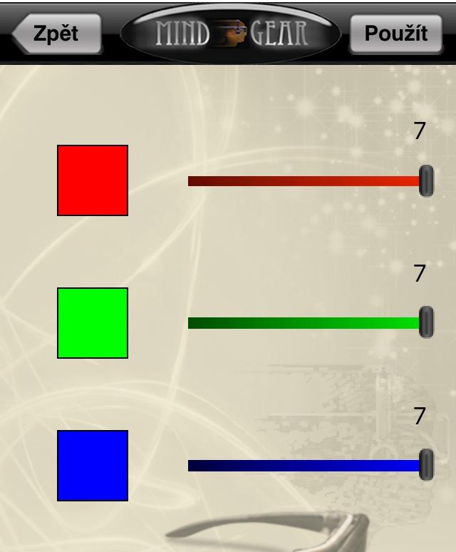 Menu obsahuje Custom Colors, dale Color- Matrix 1-3 a ColorMatrix 4.