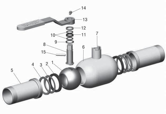 KULOVÝ KOHOUT PRO PLYN, PŘIVAŘOVACÍ / ZÁVITOVÝ S PLNÝM PRŮTOKEM, PN 16/25 /40 BALL VALVE FOR GAS, WELDING/THREADED ENDS, FULL BORE, PN 16/25/40 K81 121 416/425/440 WKP 2c přivařovací / welding ends