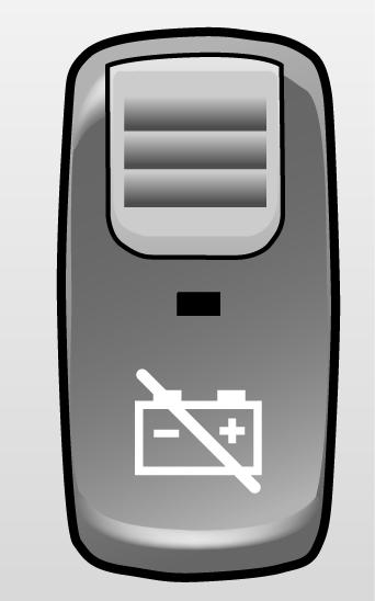 Elektrický systém Vnější spínač pro odpojovač akumulátorů Vozidlo může být vybaveno vnějším spínačem odpojovače akumulátorů místo páčky odpojovače akumulátorů.