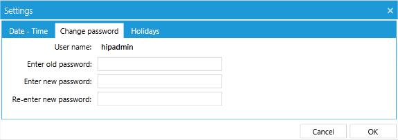 Obrázek: Nastavení nového hesla do webového rozhraní 2N Attendance System Holidays (Svátky) Na záložce Holidays (Svátky) lze přidávat a odebírat svátky a měnit jejich nastavení.