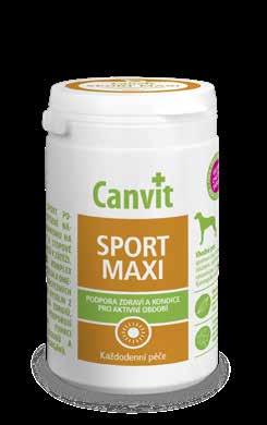Canvit Sport je bohatým zdrojem rychle dostupné energie, aminokyselin a vitamínů a omega-3 a omega-6 nenasycených mastných kyselin pro aktivní a sportující psy.