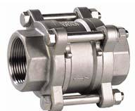 systémy 1/4" 3/8" 1/2 3/4 1 5/4 6/4 2 769,30 769,30 630,80 777,00 1323,10 1469,30 1969,30 2953,90 2,5" 3" 4" 6726,30 9831,00 14615,80 N339 Nerezová zpětná klapka závitová, PN16, AISI316, koule hliník