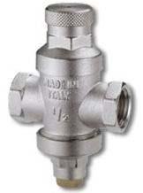 102RV POJISTNÉ A REDUKČNÍ VENTILY STRANA 31 1/2" 3/4" 284,60 321,60 500 Redukční ventil k bojleru, provozní tlak 1,2 až 5 bar Maximální tlak 10bar (16bar)*, max.