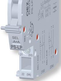 Jističe MINIA POMOCNÉ A RELATIVNÍ SPÍNAČE Schéma Přepínač SEL v poloze A+R PS-LP-0S PS-LP-0S-Au PS-LP-0S-Y PS-LP-00S PS-LP-00S PS-LP-00S SEL A+ R SEL A+ R SEL A+ R SEL A+ R SEL R 4 94 9 4 9 94 9 94