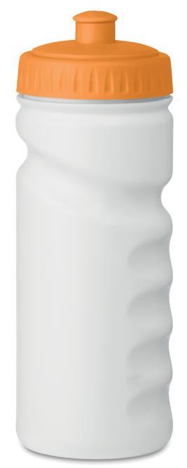 Sportovní láhev Sportovní láhev s tvarováním pro pohodlné držení. Vyrobeno z tvrdého PE plastu. Objem 500 ml.