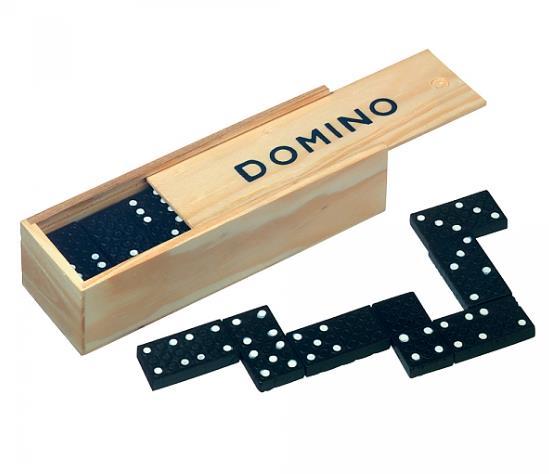 20,50 Kč/ks DOMINOS dřevěná hra domino, 28 kamenů, černé