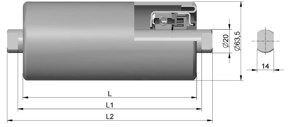 Tab.3 Rozměry vratné válečkové stolice Transroll RB-S [7] Šířka Pásu (mm) Hodnoty (mm) E D L L H b d b s l Hmot nost (kg) 400 700 63,73,89,108 500 508 84 100 20 140 14 10-14 1,4 3.