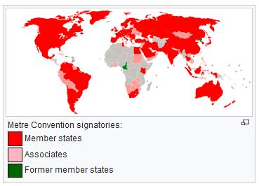 Historie soustavy SI Metrická konvence ve světě 60 členských států 42 přidružených zemí 4 mezinárodní organizace
