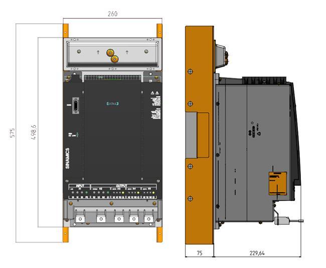 SINAMICS S120 Combi Bxx Dimension compare more compact design Existing SINAMICS S120 Combi Axx