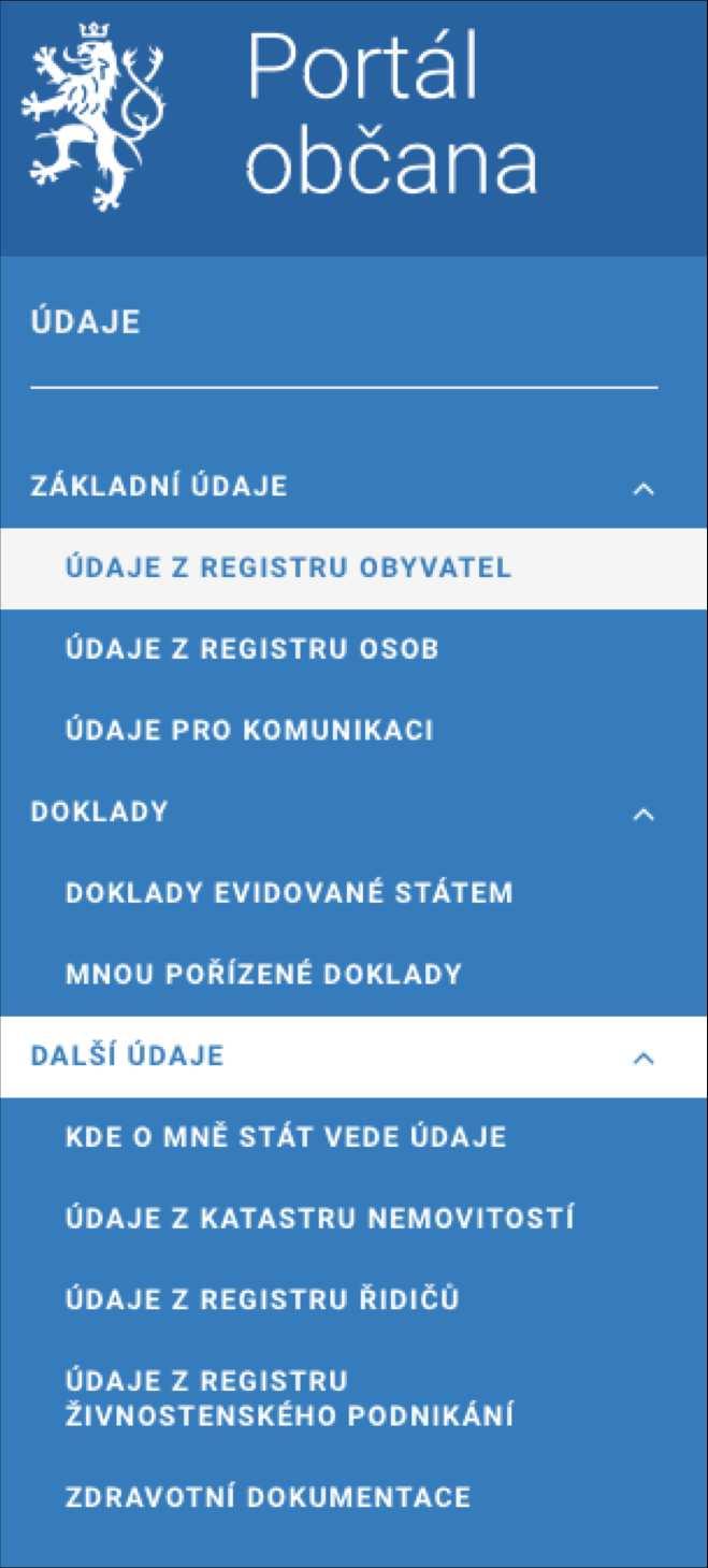 (dlaždice) rozcestník Single sign-on do dalších portálů Portál konkrétního orgánu veřejné moci Širší cílová skupina firmy,