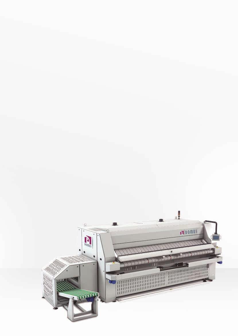 DOMUS VÁLCOVÉ ŽEHLIČE SEXTANS VŠE V JEDNOM The all-in-one machine Žehlič SEXTANS je jeden jediný stroj, který může vkládat, sušit, žehlit, skládat a stohovat prádlo vše v jednom času.