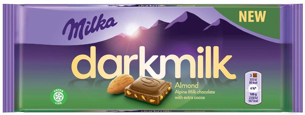 Milka Dark Almond 85g kód:3491 balení: 1/25 19.