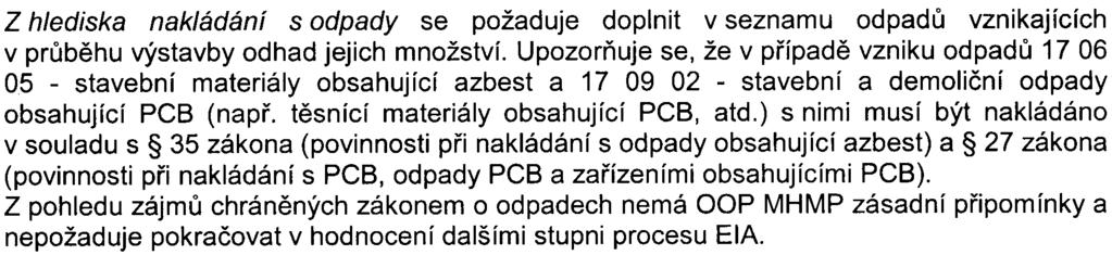 Veškerý stavební odpad po vytøídìní nebezpeèných složek bude v maximálnì možné míøe recyklován v recyklaèním zaøízení.