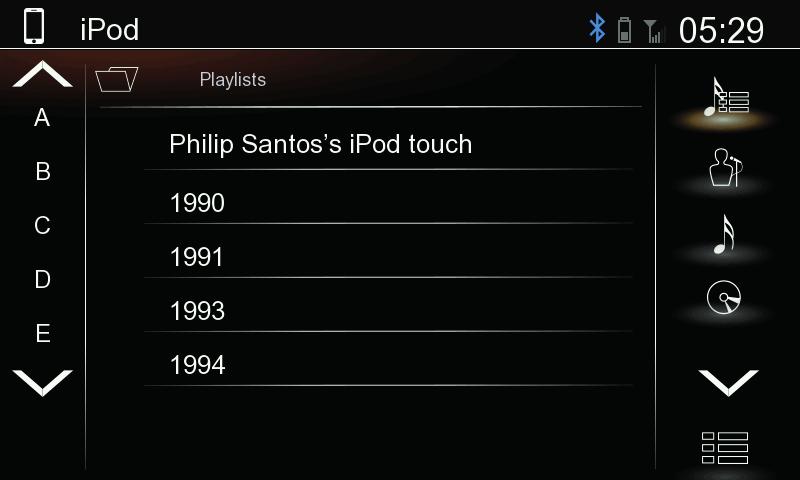 po výchozím nastavení po připojení B+ k zařízení 3 5 6 7 8 9 Audio seznam na ipodu.