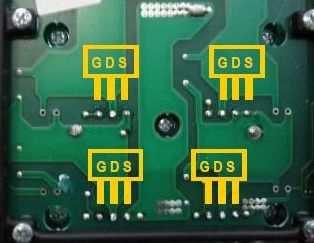 MG019-2 SERVISNÍ MANUÁL / SERVICE MANUAL ALFIN 200 TIG HF page 11 Pro kontrolu tranzistorů změřte tyto podle následující tabulky testerem diod Obrázek 4 červený černý hodnota D S OL S D >.350 G S >1.