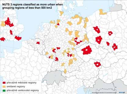 Z porovnání s původní typologií OECD vyplývá, že se zvýšil podíl obyvatelstva v převážně venkovských regionech, počet obyvatel ve smíšených regionech zůstal beze změny a snížil se počet obyvatel v