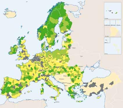 Městsko-venkovské typy regionů NUTS 3 Podle doplněné typologie OECD (Dijkstra-Poelman) lze většinu území České republiky charakterizovat jako regiony smíšené dostupné (tj. v blízkosti města).