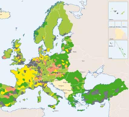 Na území České republiky nejsou žádné regiony NUTS 3 v kategorii odlehlých (smíšené, ani převážně venkovské).