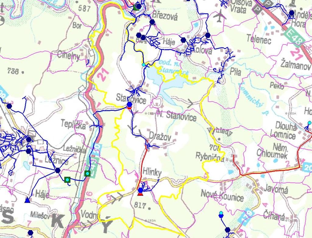 D. VODOVODY D.1 POTŘEBA VODY Z BILANCE Rok: Základní parametry: Ozn.: Jednotky: 22 25 21 215 Počet všech zásobených obyvatel Nz obyvatel 74 Voda vyrobená celkem VVR tis.