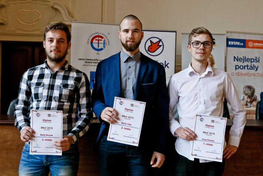 Na prvním místě se umístil Pavel Rulišek, ze SŠ polytechnická Brno, Jílová, p. o.