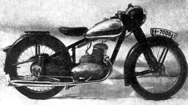 O číslo větší prototyp Jawa 175 z roku 1943 už nesl