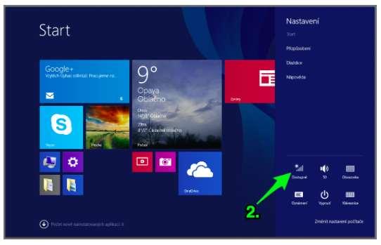 Windows Vybereme wi-fi síť, ke které chceme zařízení připojit.