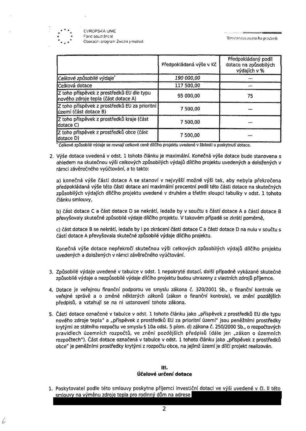 EVROPSKÁ UNIE FoiUI SOLCrŽCCSÍ Gooračn proq-am 2iyc.ni pnastred. Ministerstvo /fvotn.