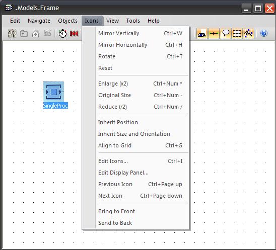 Symboly a ikony V menu Icons konkrétní sítě je možné měnit polohu, orientaci a velikost objektů