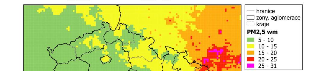 které ovlivňují tuto látku prostřednictvím prekurzorů částic PM 2,5.