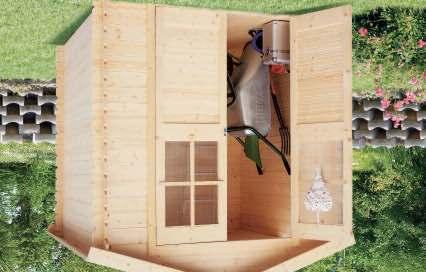 Výška hřebene střechy 219 cm Tloušťka stěny 18 mm Plocha střechy 4,5 m 2 Možno dokoupit i podlahu: Cena: 2 990,- 432513 313 cm 200 cm 189 cm Podlahový rošt