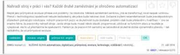 klíčových slov Témat Štítků Zdrojů Data zveřejnění Archivace a štítkování důležitých informací Export informací