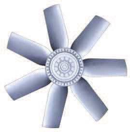 Technický popis axiálních ventilátorů FC Specifikace produktu: Profilovaná lopatka z hliníkového tlakového odlitku.