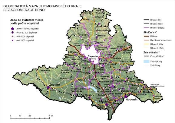 Obrázek 5: Geografická mapa Jihomoravského kraje Zdroj: (http://www.czso.cz/xb/redakce.nsf/i/geograficka_mapa_jihomoravskeho_kraje/$file/geograf_2011.jpg), zpracováno Ekotoxa ČSÚ B.