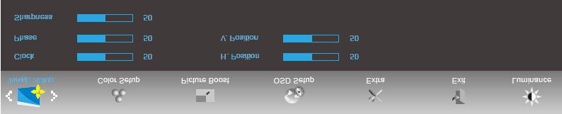 Image Setup (Nastavení obrazu) 1. Stisknutím MENU (NABÍDKA) zobrazte nabídku. 2. Stisknutím tlačítka nebo vyberte položku (Image Setup (Nastavení obrazu)) a stisknutím tlačítka MENU (NABÍDKA) vstupte.