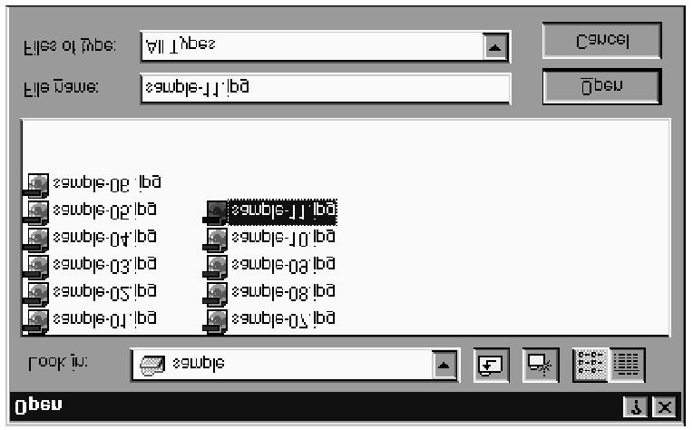 Použití editačního okna Zobrazení snímků uložených v počítači Následující postup popisuje zobrazení snímků, uložených na pevném disku