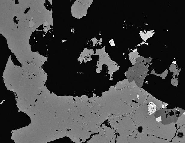 fizélyite by freislebenite (); all minerals (Frs), diaphorite are subsequently (Dia) and being Ag-excess replaced by fizélyite miargyrite (), (Mia); all replaced (e) five by miargyrite Ag-minerals