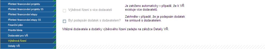 V poli Název VŘ uveďte název výběrového řízení.
