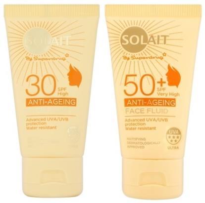 SOLAIT SPF 30, 50+ ANTI-AGEING FACE FLUID SOLAIT SPF 15, 30, 50 TRANSPARENT SUN SPRAY Přímo na citlivou pokožku obličeje jsou určeny tyto dva jemné fluidy.