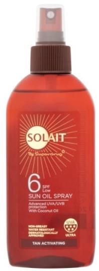 SOLAIT SPF 30, 50+ SENSITIVE MOISTURISING SUN SOLAIT SPF 6 SUN OIL SPRAY LOTION Speciálně pro všechny s velmi citlivou pokožkou jsou připravena tato dvě mléka.