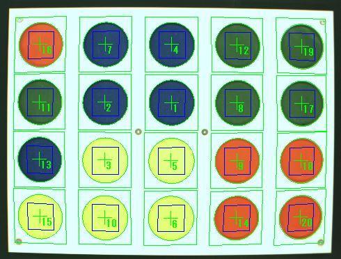 Obrázek 5: Kontrola zachycení všech kruhů Posledním krokem tohoto procesu je rozeznání barev uvnitř všech kruhů.