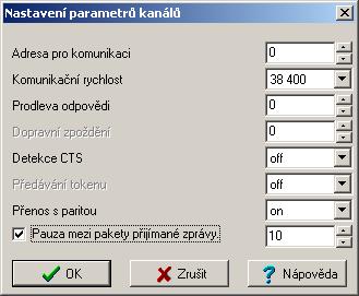 2.2. Režim PC - komunikace s nadřízeným systémem Obr.2.2.2 Podrobné nastavení režimu PC Pozor! Z bezpečnostních důvodů je požadováno, aby hlavička zprávy byla přijata vcelku, tj.