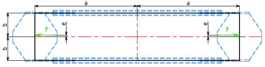 2.4. ŘEŠENÍ SE STŘEDNICÍ TYPU B Druhý tvar střednice je kolmý, a proto byl výpočet jednodušší.