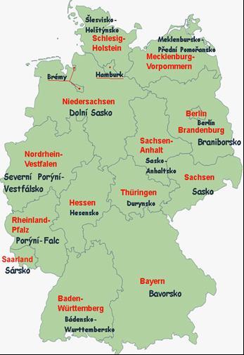 Obchod se spolkovými zeměmi 2016 dle Destatis Spolková země Podíl na obratu (v %) Bavorsko 24,2 Bádensko Württembersko 16,3 Severní Porýní-Vestfálsko 13,3 Niedersachsen 7,8 Sasko 7,6