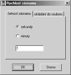 9.3.4 Nastavení rychlosti záznamu V menu natavení klikneme na tlačítko rychlost záznamu.